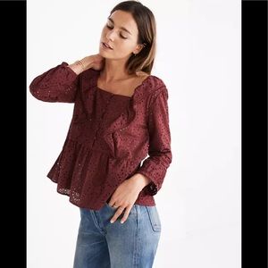 Madewell Eyelet Pom-Pom Top